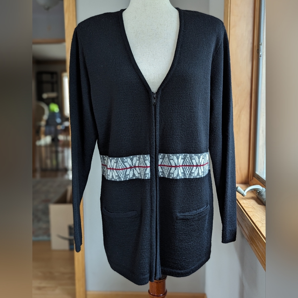 Liz Claiborne Black Wool Cardigan
